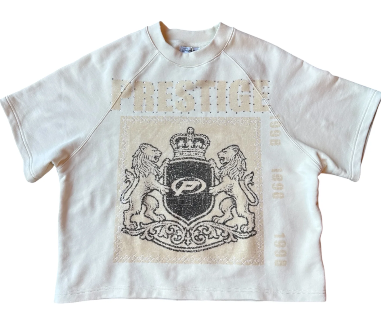 Prestige Rhinestone Royalty Tee (Cream)