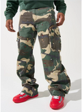 Serenede Rhinestone Camo Baggy Jeans
