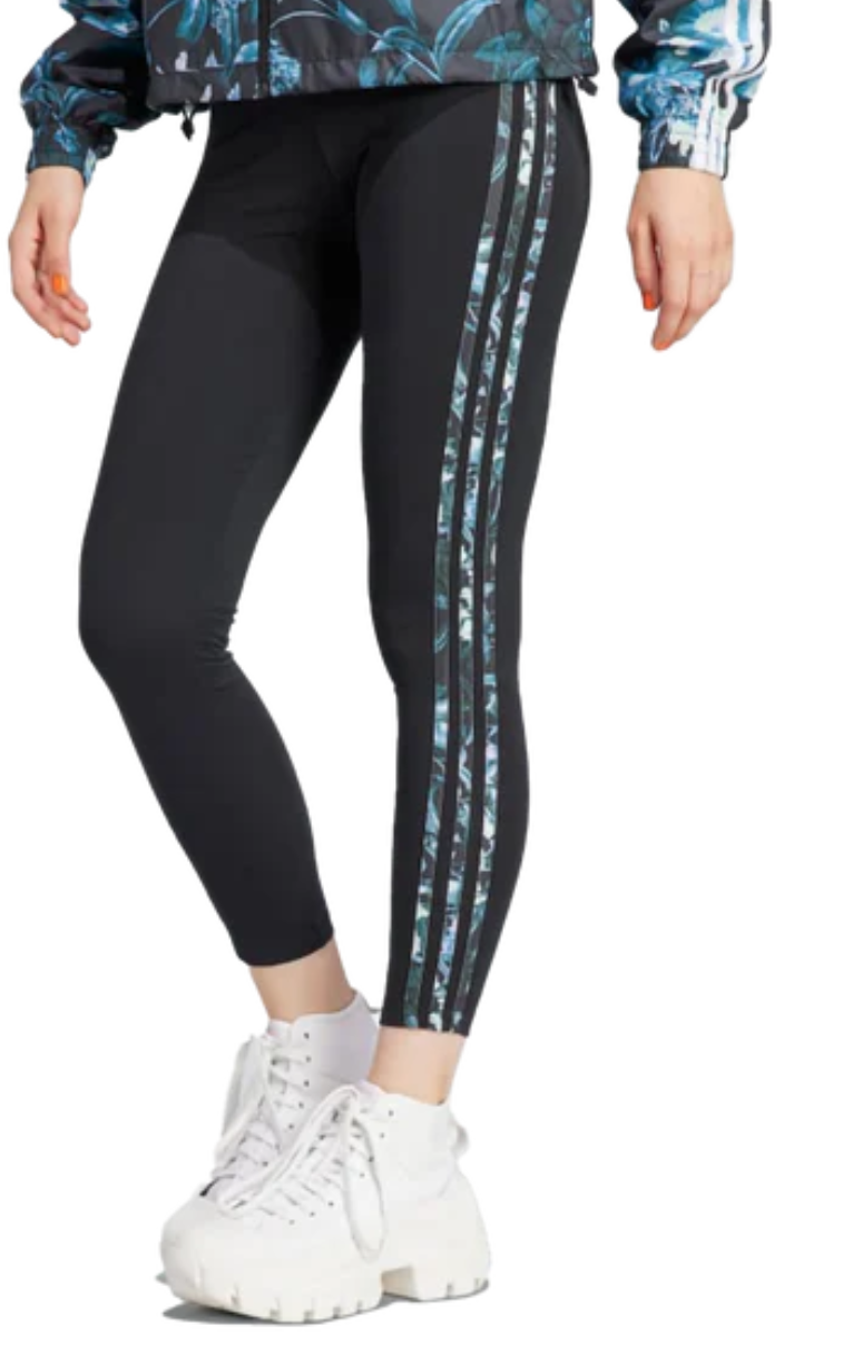 3 STRIPE FLORAL LEGGINGS "Black"
