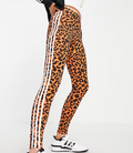 Adidas Orange Cheetah Print Tights