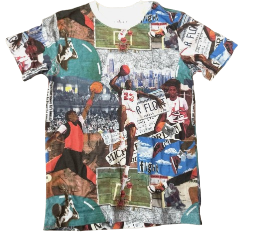 Boy's Nike Air Flight Jordan 1 Jumpman Retro Collage Tee T-Shirt